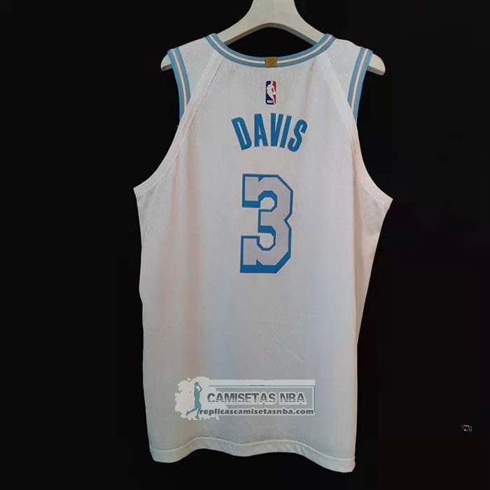 Camiseta Los Angeles Lakers Anthony Davis NO 3 Ciudad Autentico 2020-21 Blanco